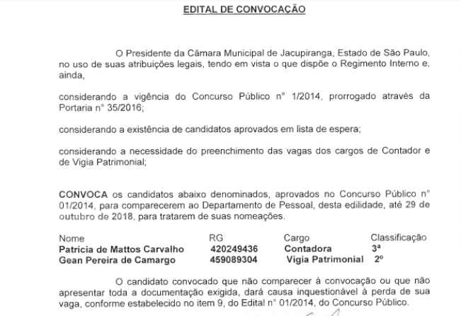 Edital de Convocação